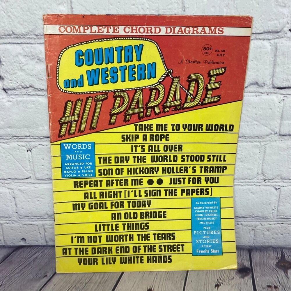 Vintage Country and Western Hit Parade July 1968 - Words and Music Arrangements